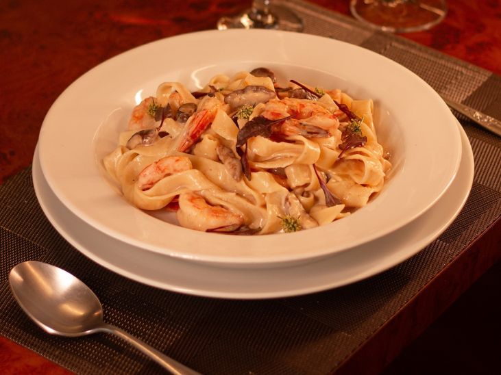 Fettuccine de Camarão. Crédito: Muniz Fotografia